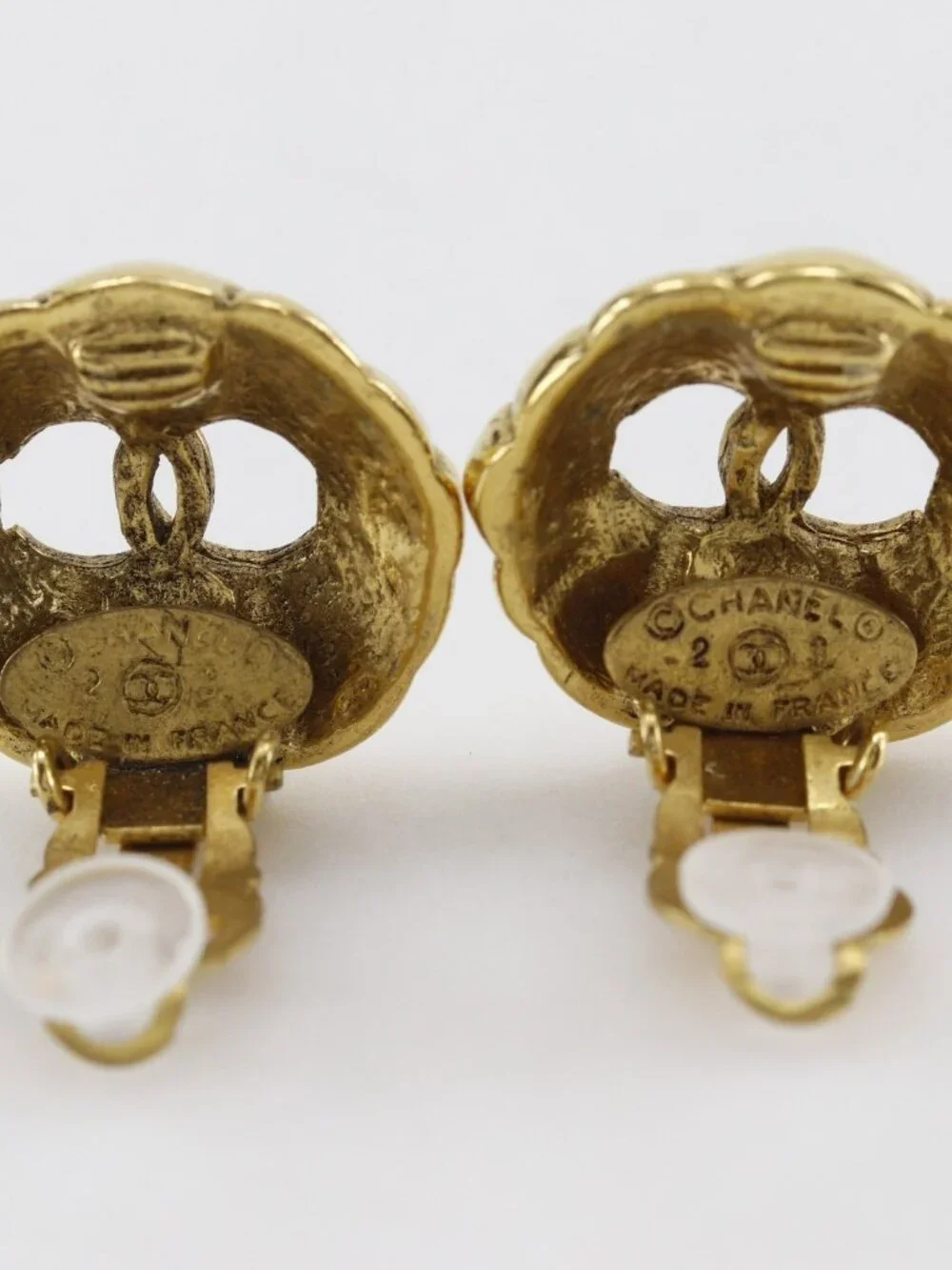 CHANEL COCO Mark Earring vintage Plated Gold 15.7g Women - Picture 10 of 12